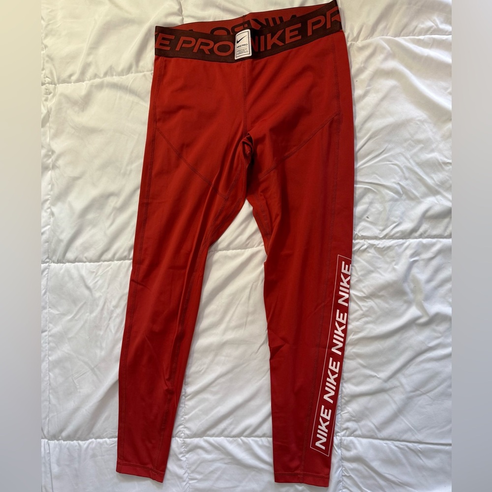 Nike Red Performance Leggings for Active Wear NWOT